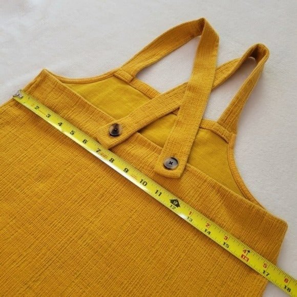 Madewell Apron Cross-Back Yellow Tank Top Size Medium - Picture 7 of 11